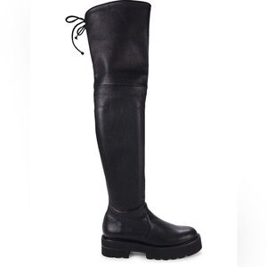 Stuart Weitzman Lowland Ultralift over-the-knee boots in black stretch leather